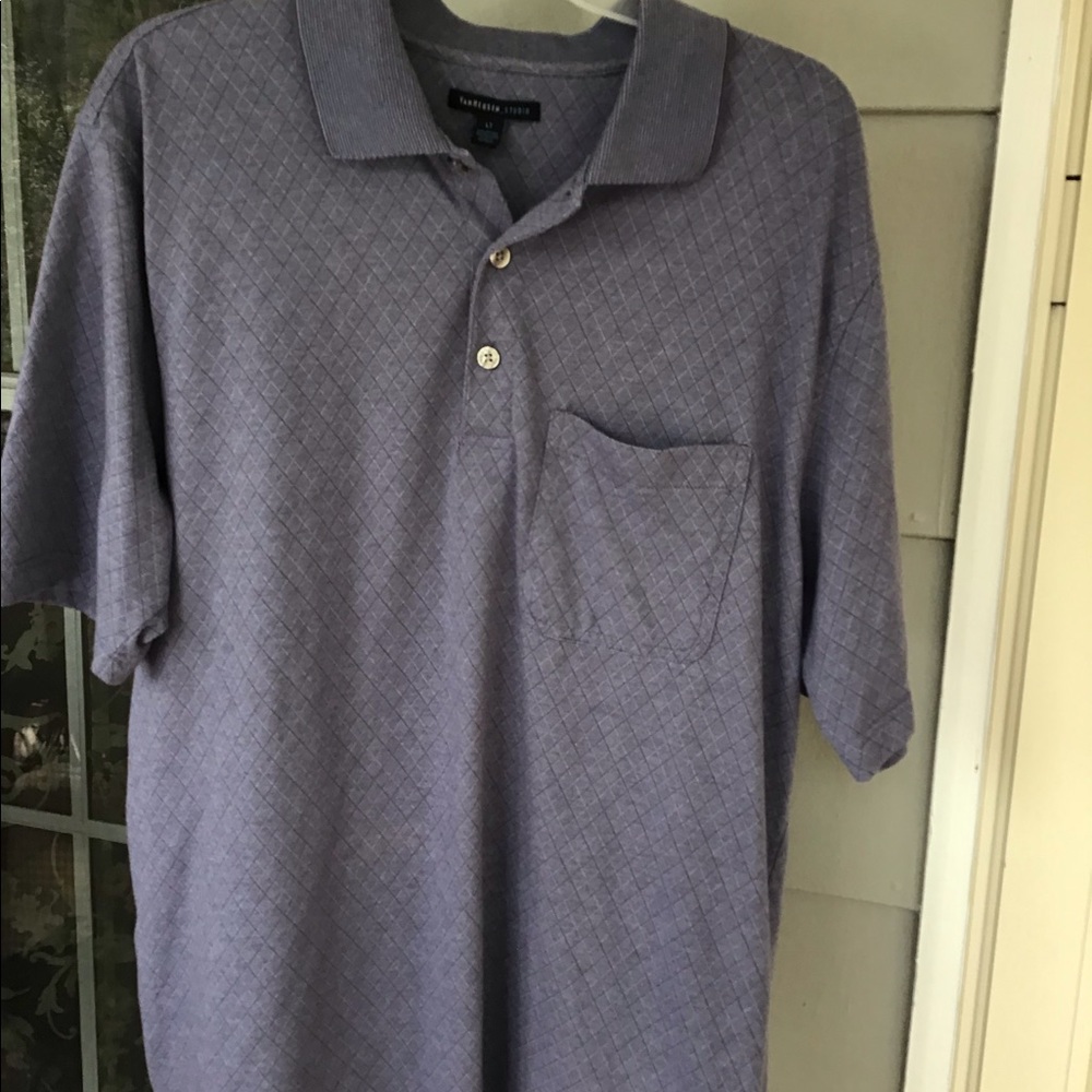 Van Heusen studio men’s polo pocket shirt large Tall blues and grays - Picture 2 of 9